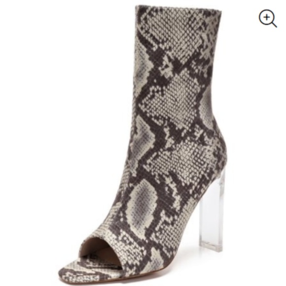 🔥 Snake Print Lucite Heel Booties - Picture 8 of 8